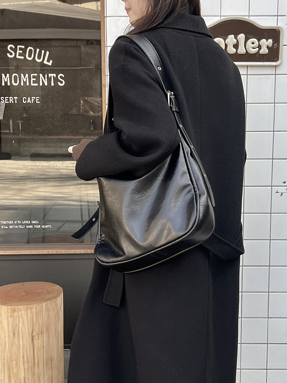 Leather Square Cross Hobo Bag