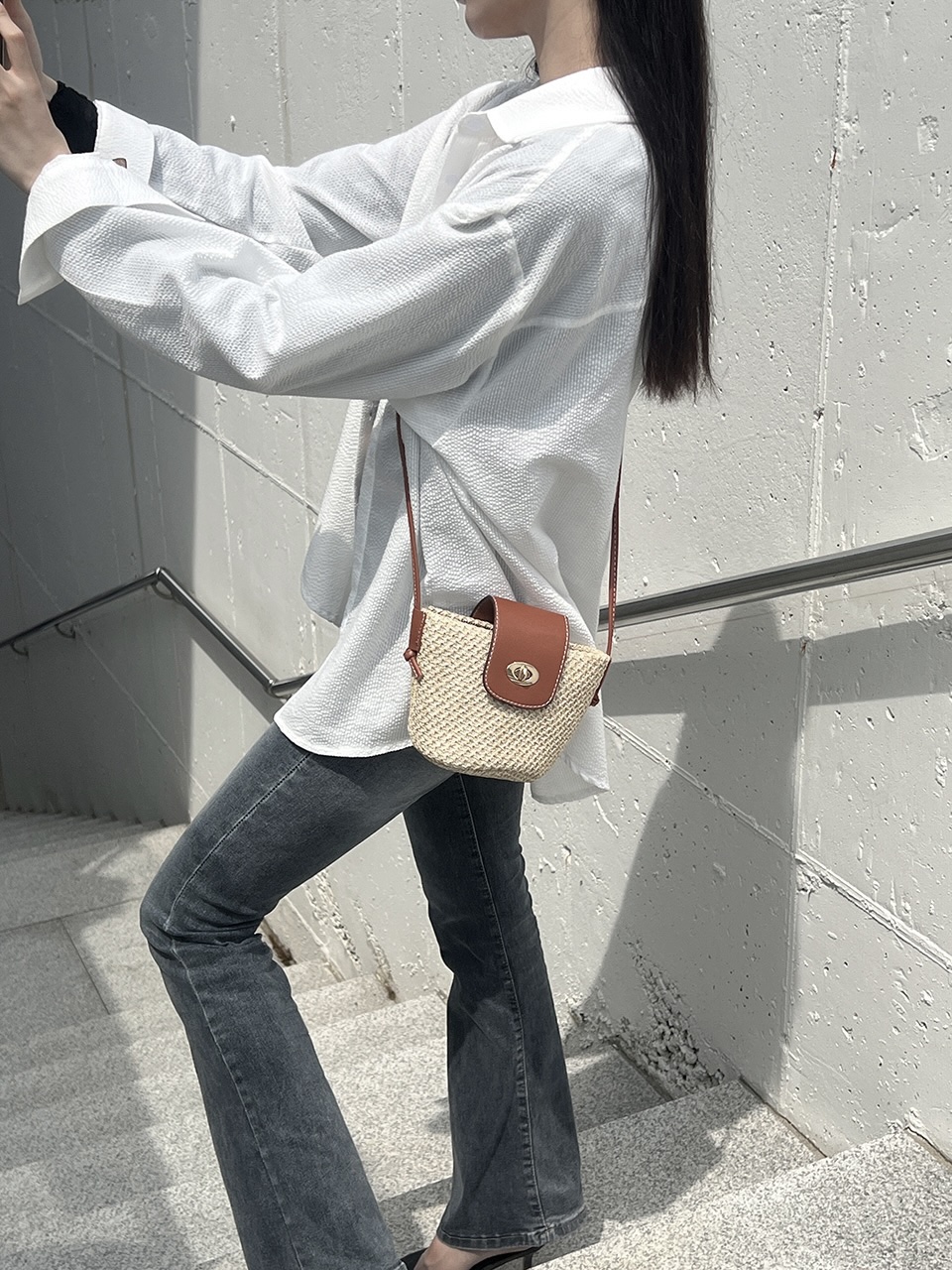 Medium Buckle Flap Mini Crossbody Bag (2 colors)