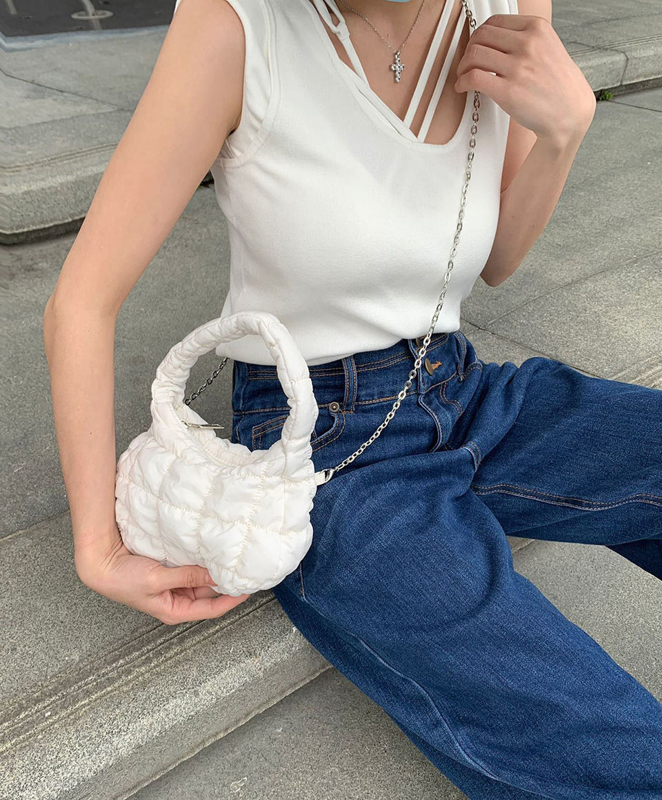Twoyou Quilted Chain Mini Tote Bag