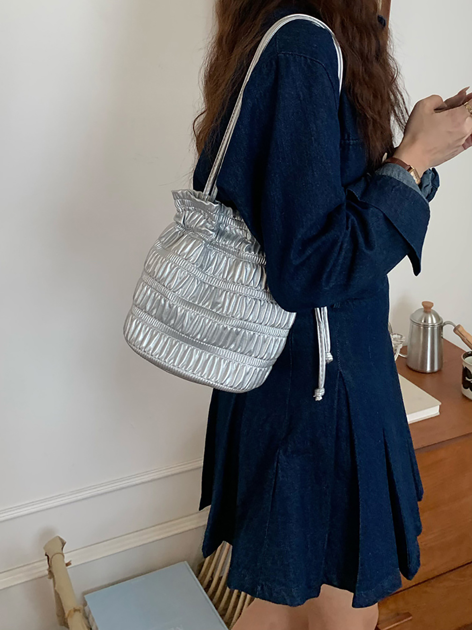 Lauren Fritz Shirring Shoulder Bag