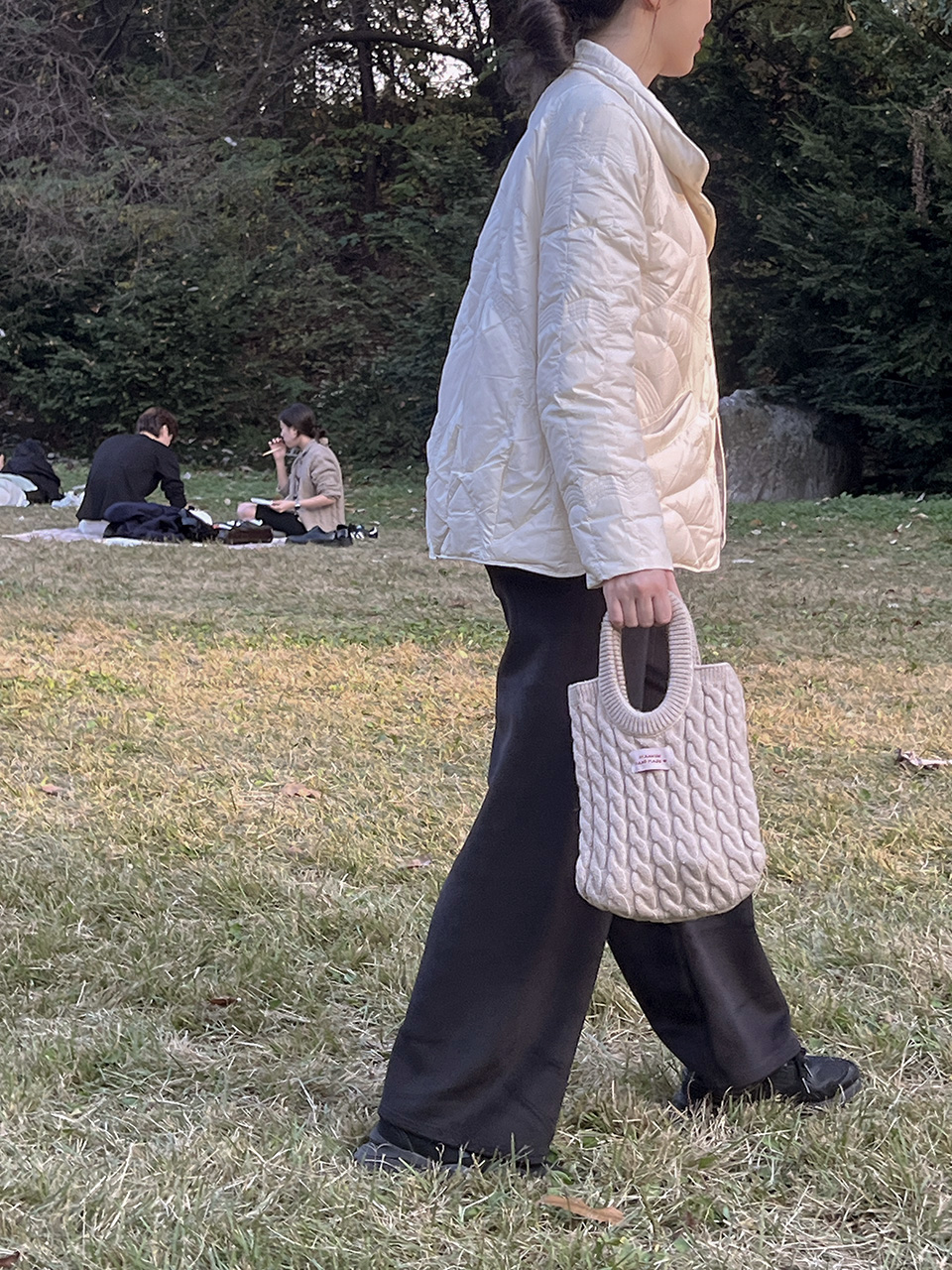 Knit twist crochet mini tote bag