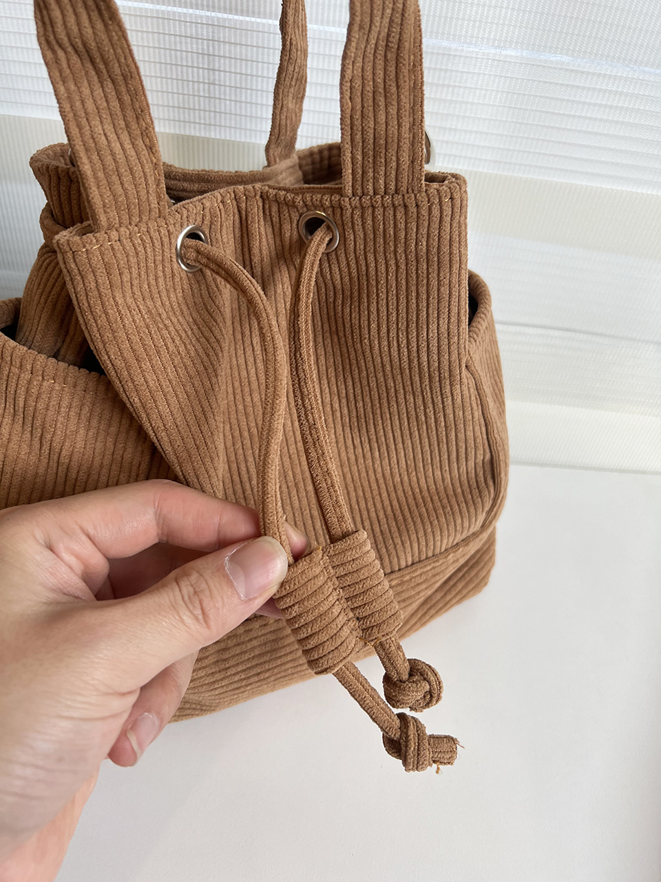 Corduroy Mini Bucket Bag, Bucket Cloth Eco Bag (6 colors)