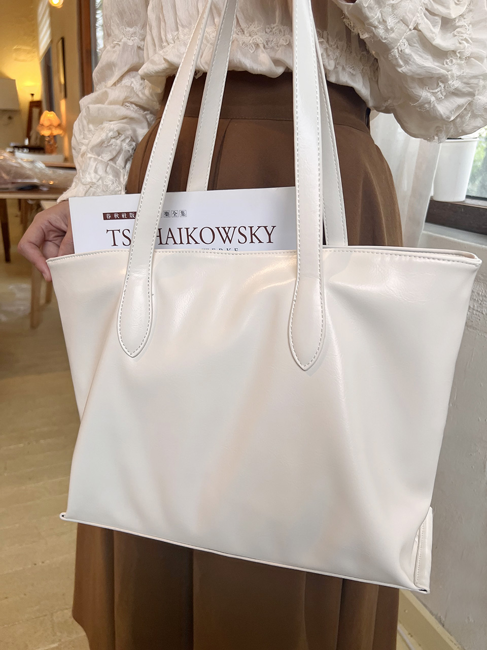 Glossy Square Big Shopper Bag (2 colors)