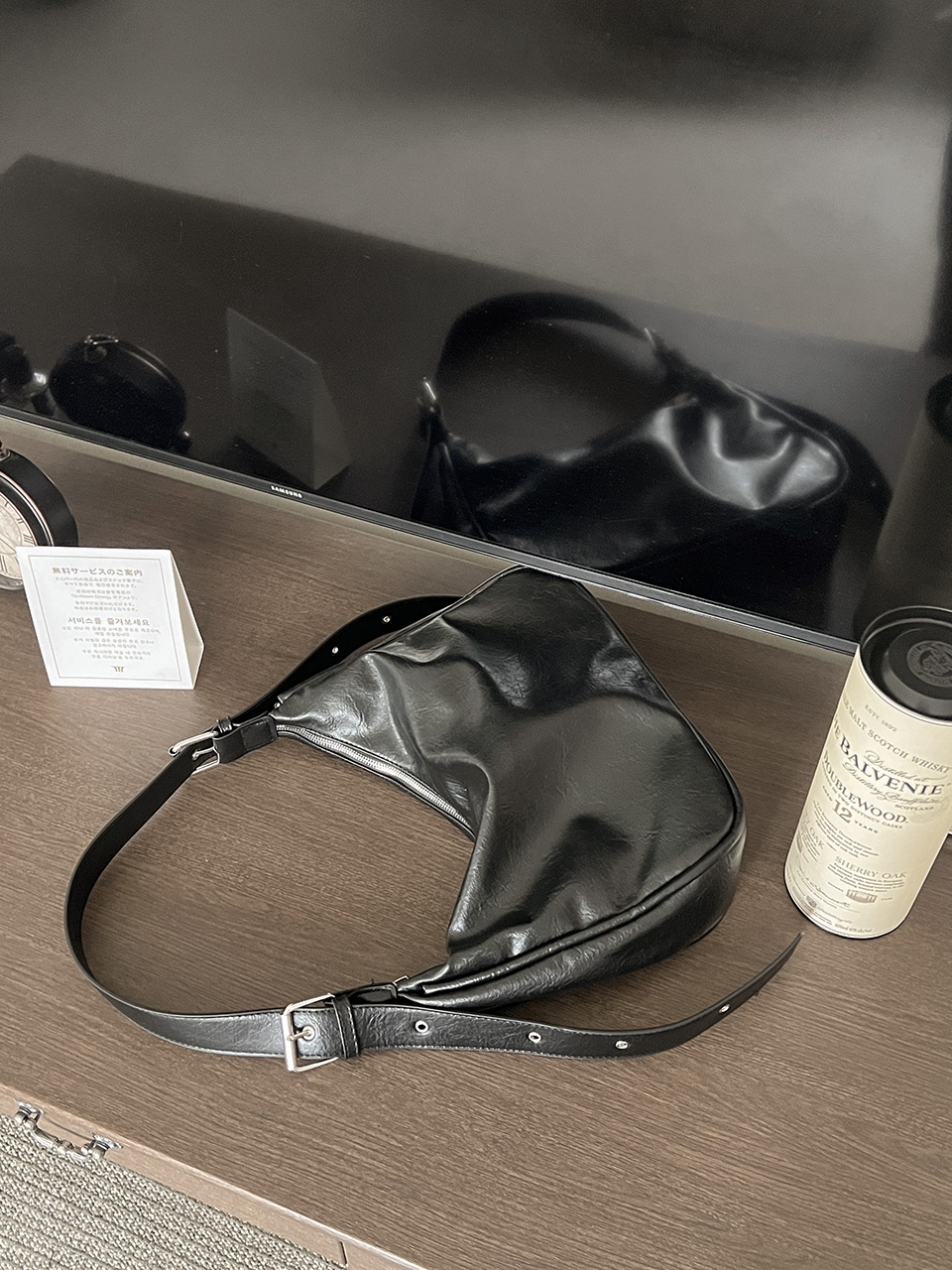 Leather Square Cross Hobo Bag