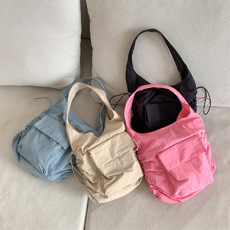 Catherine Pocket Shirring Side String Shoulder Bag