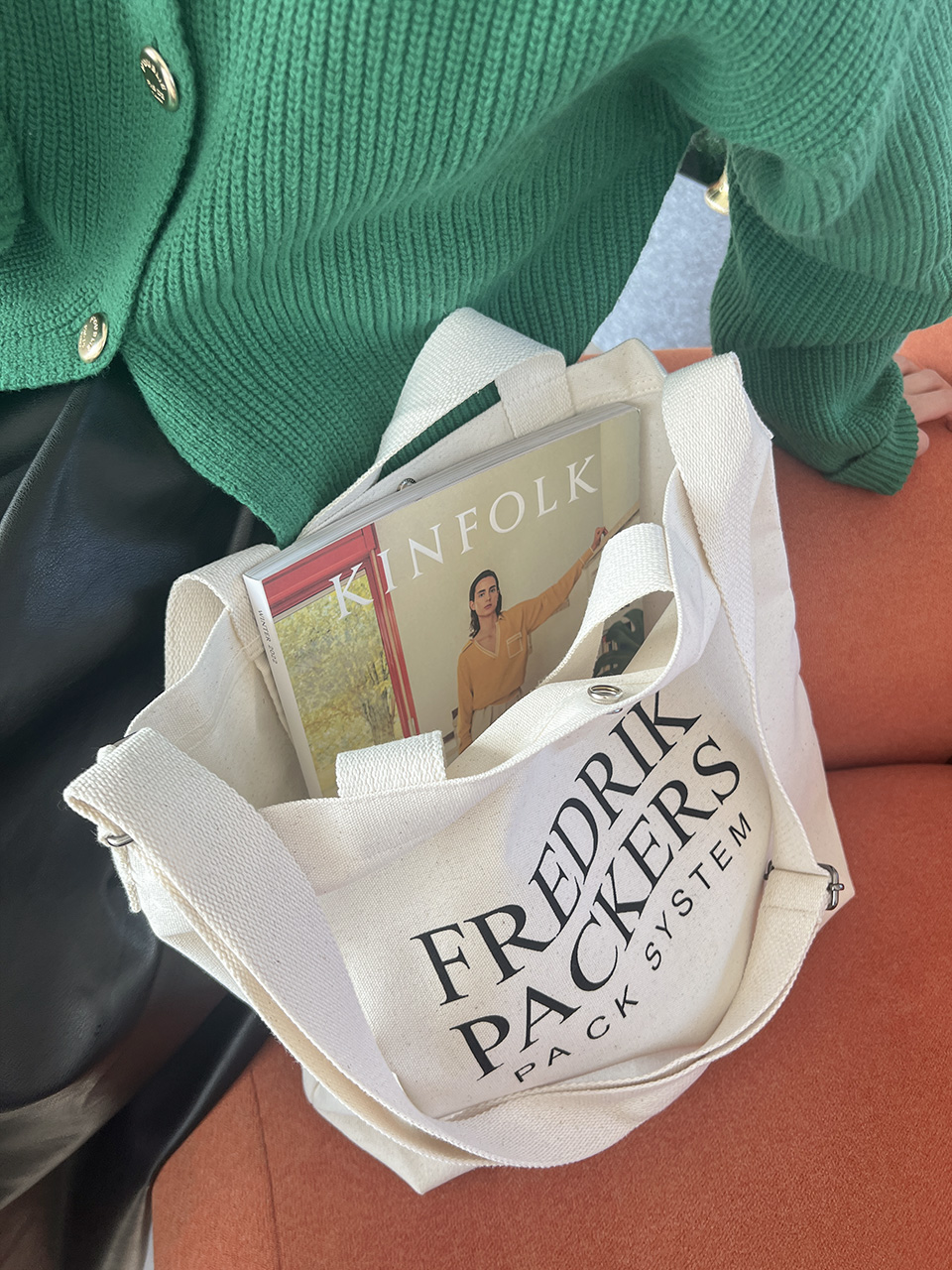 Lettering Big Cross Canvas Bag