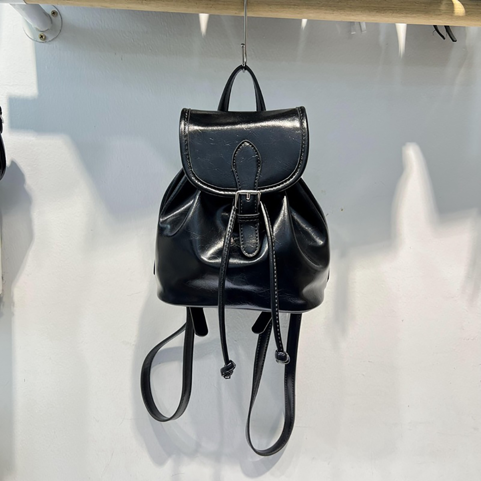 Wrinkle Buckle Bucket Mini Backpack (5 colors)