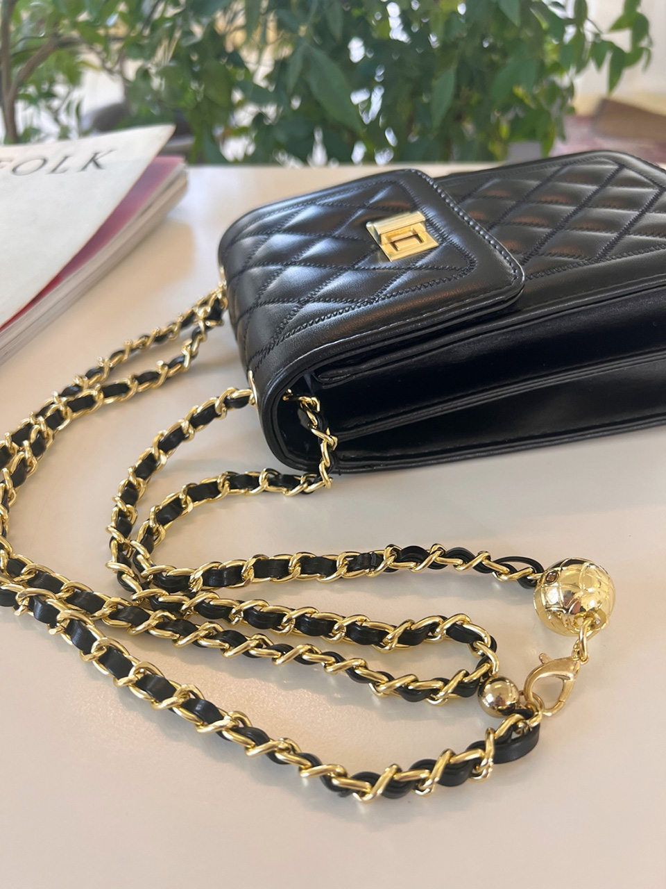 Lotia Quilted Square Chain Mini Shoulder Bag (2 colors)