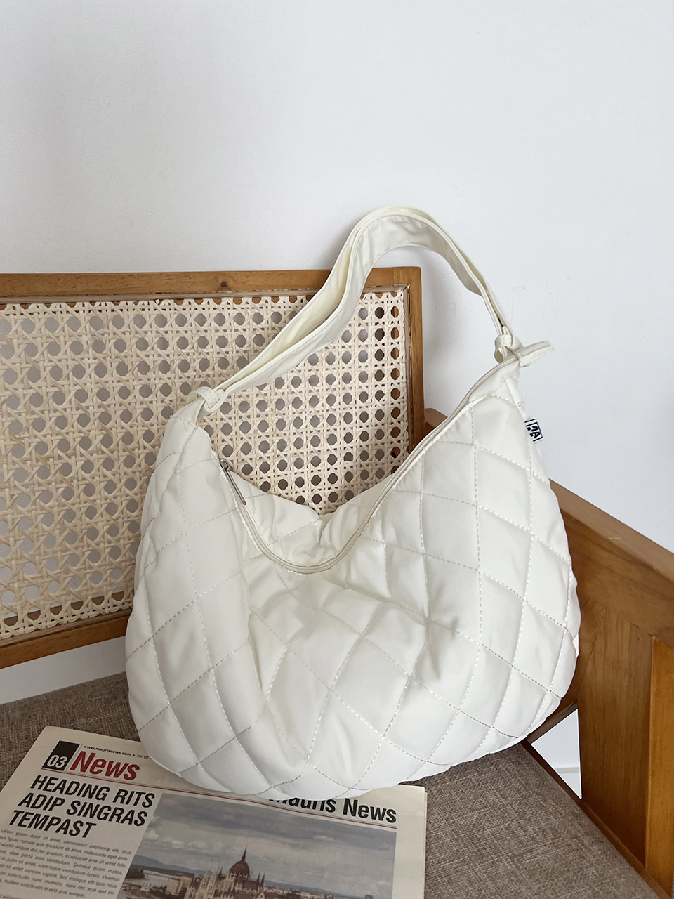 Quilted Down Shoulder Bag (4 colors)