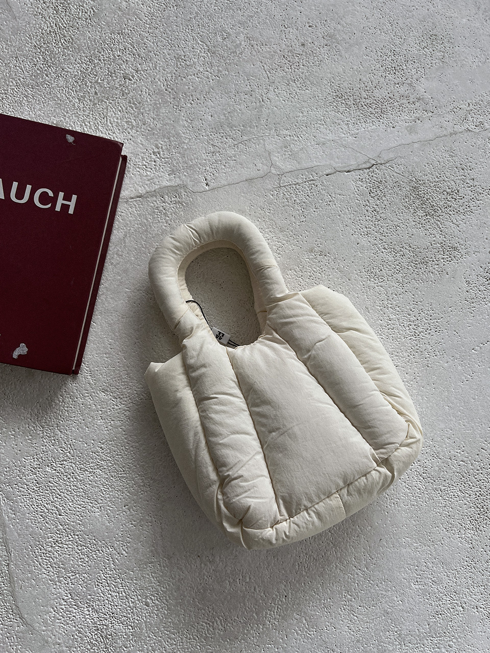 Nylon quilted chain mini tote bag