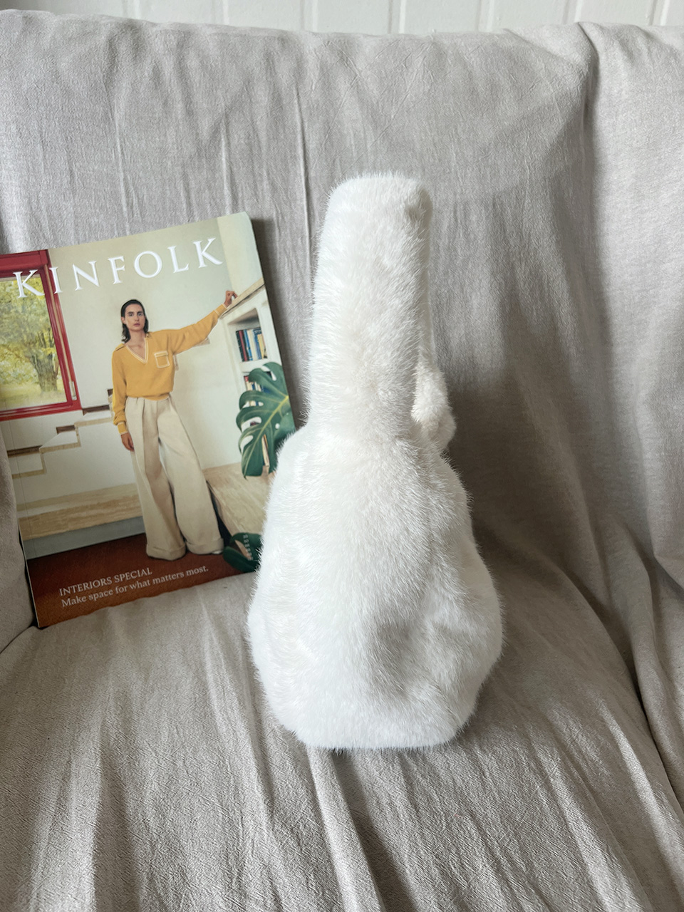 Eldon Shirred Fur Tote Bag