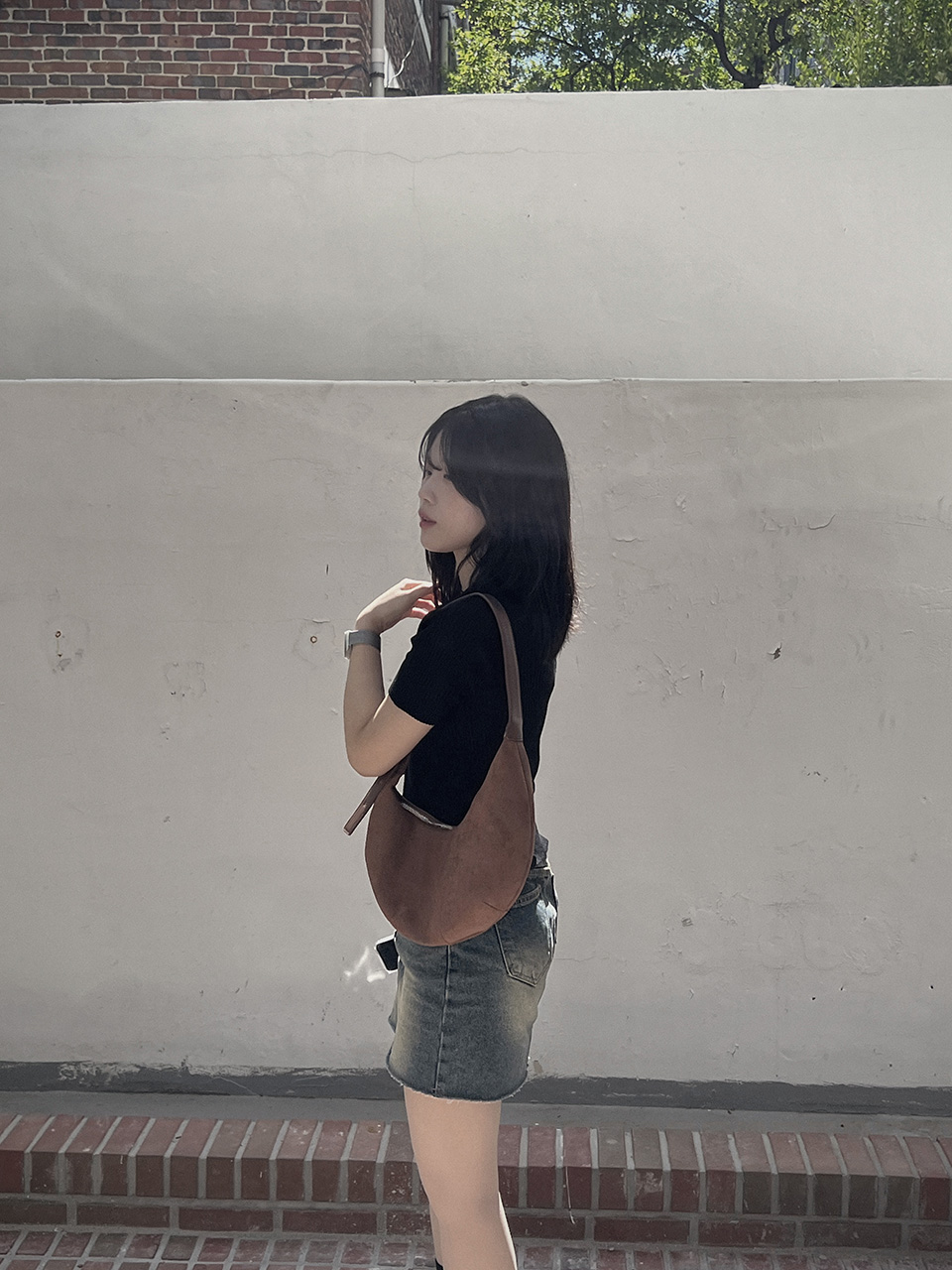 Suede Round Tote Bag/Shoulder Bag