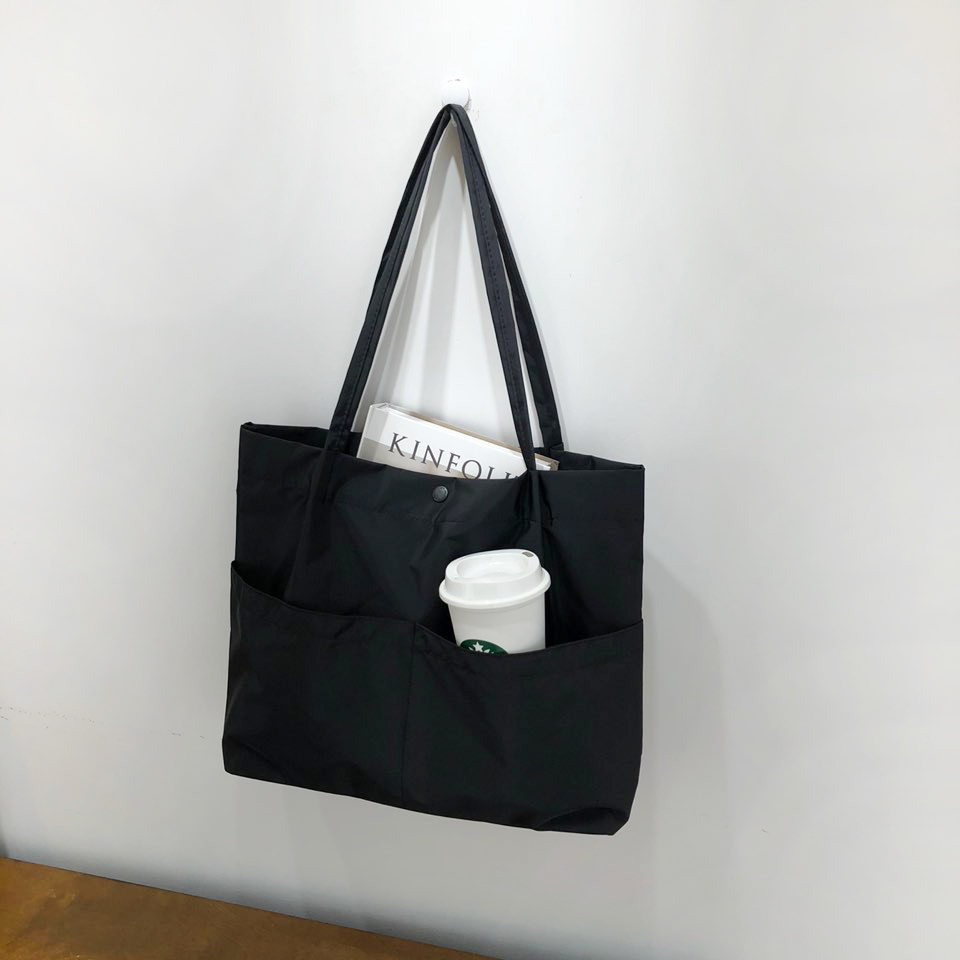 [Waterproof] Twill Two-Pocket Shopper Bag