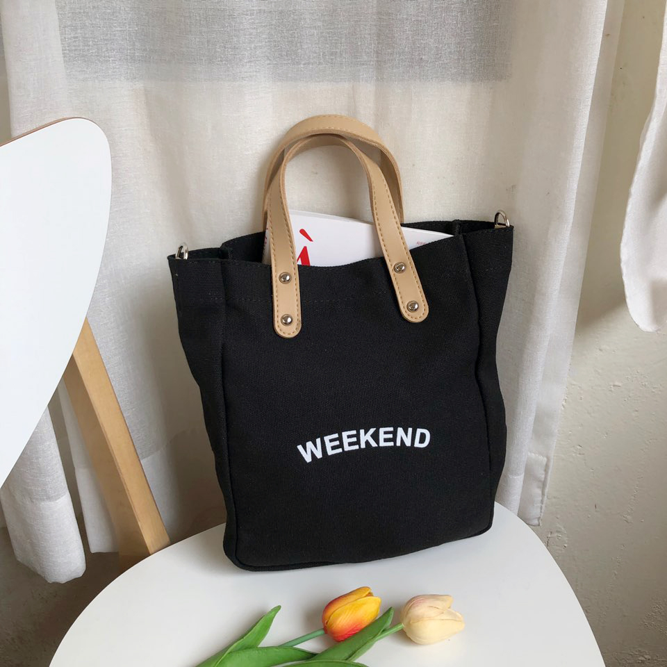 Canvas Lettering 2-Way Bag