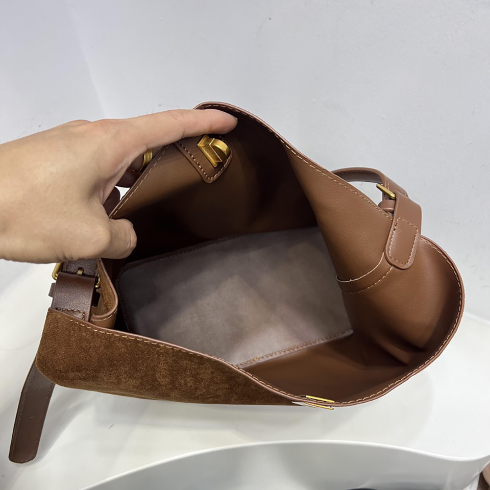 Suede Buckle Big Tote Bag/Shoulder Bag