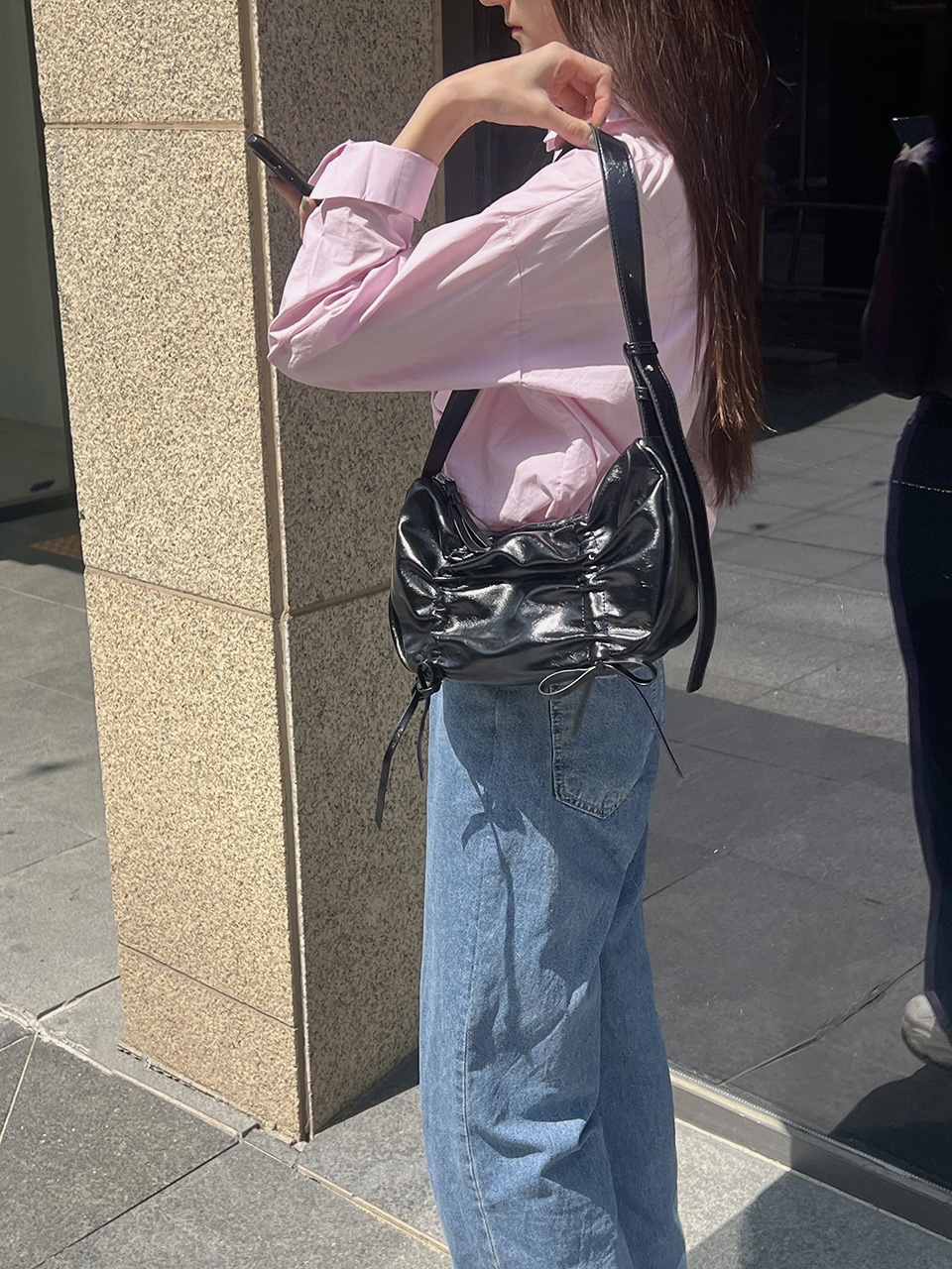 Ribbon Shirring Ballet Core Shoulder Bag (4 colors)