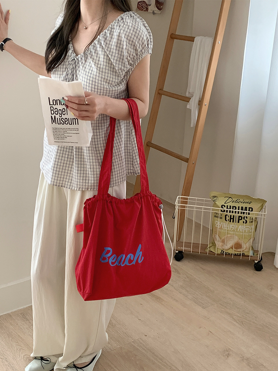 [Nylon] Lettering String Eco Bag (5 colors)