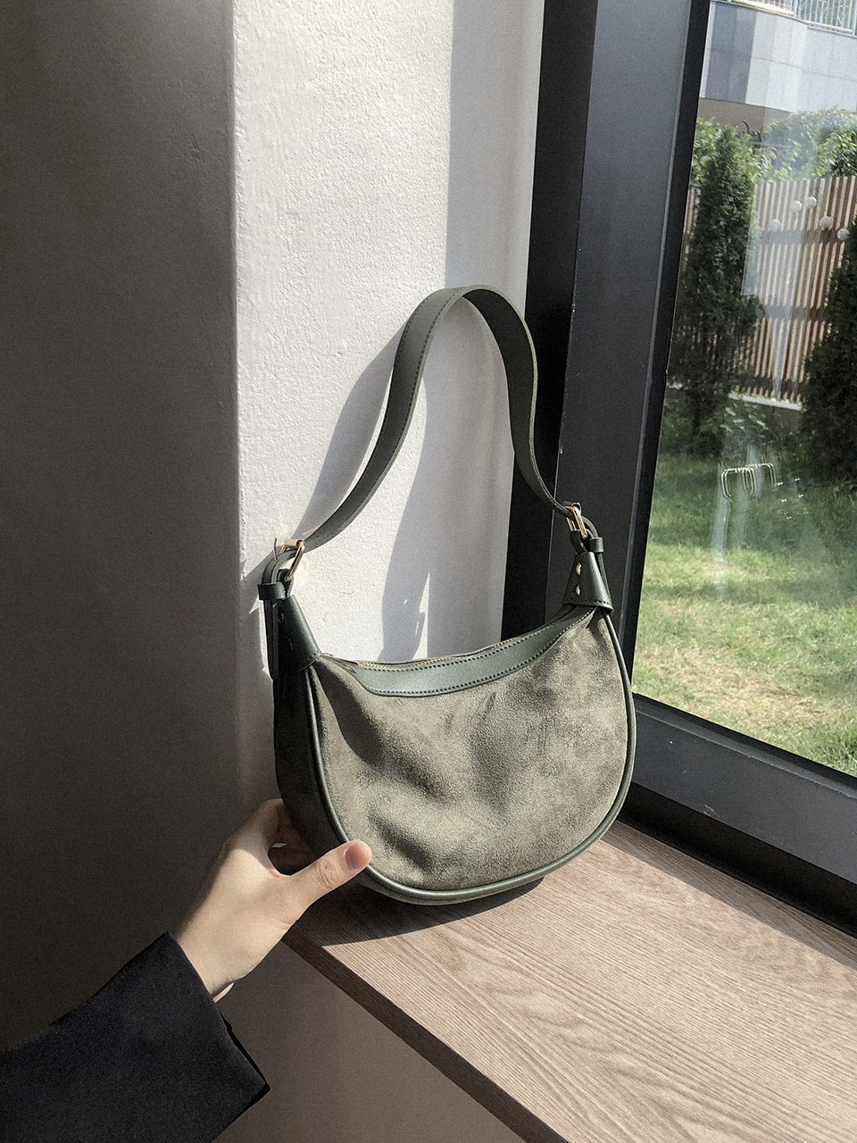 Suede mini shoulder bag