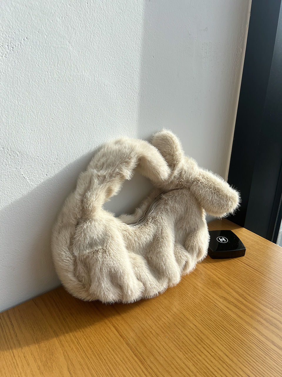 Suwanee Ribbon Fur Shirring Mini Tote Bag