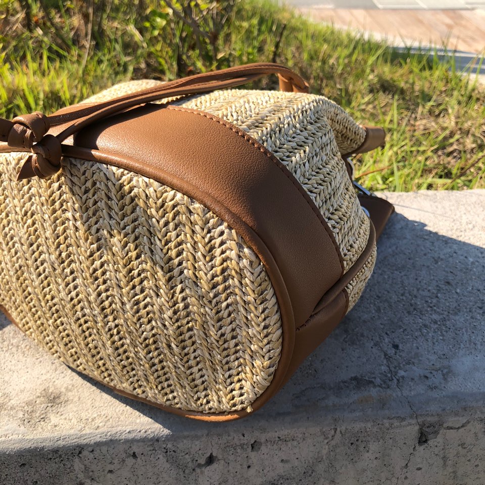 Rattan Mini 2-Way Bucket Bag