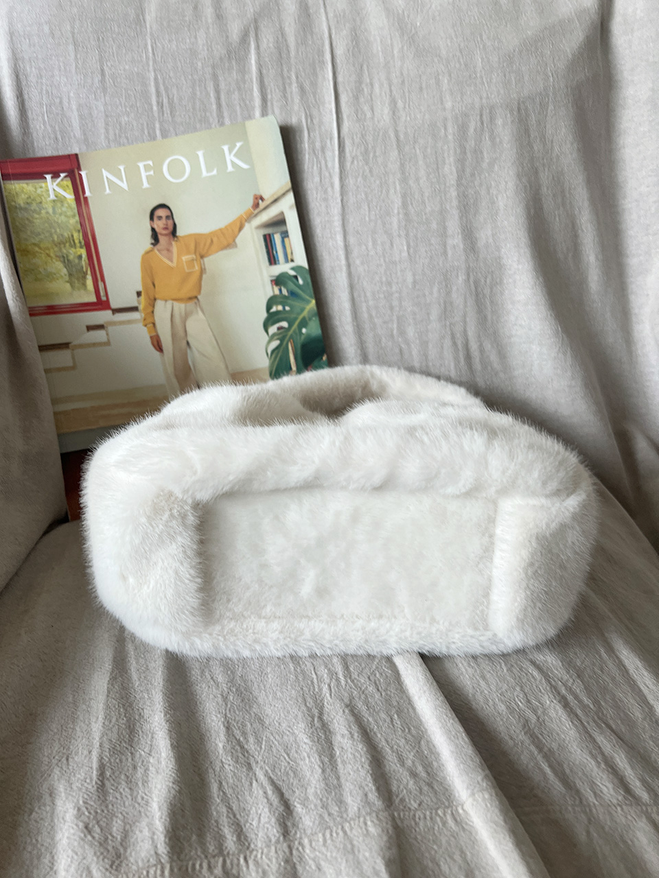 Eldon Shirred Fur Tote Bag