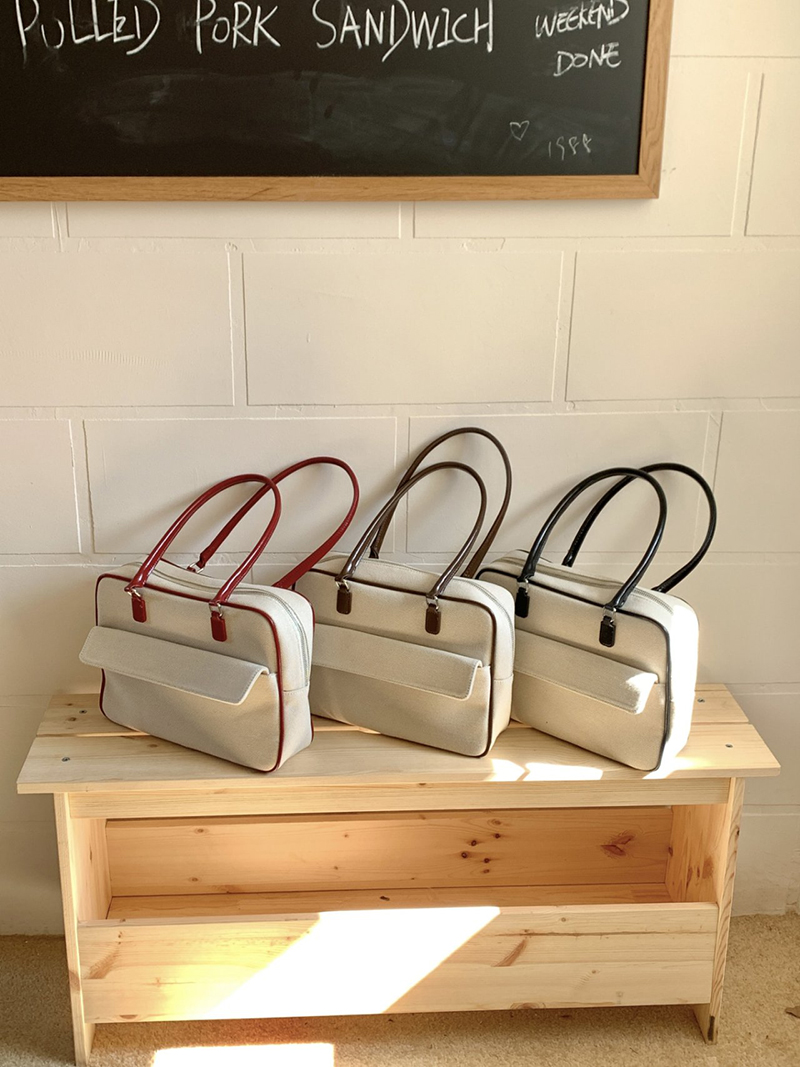 Jacquard leather tote bag/shoulder bag
