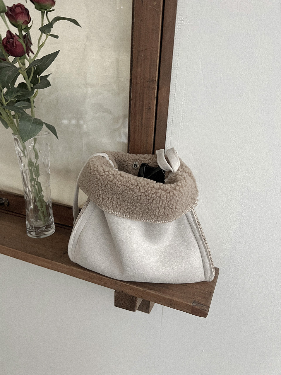 Sheepskin Boa Suede Mini Shoulder Bag