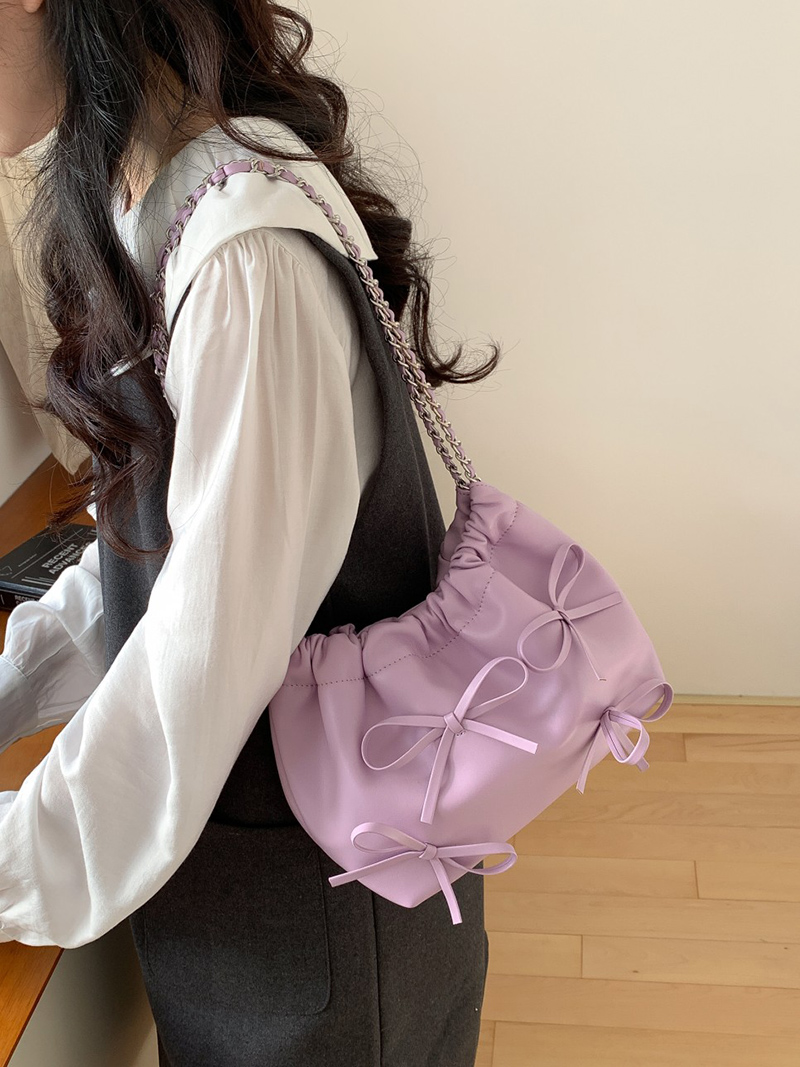 Ribbon Ballet Core Shirring Chain Shoulder Bag (6 colors)