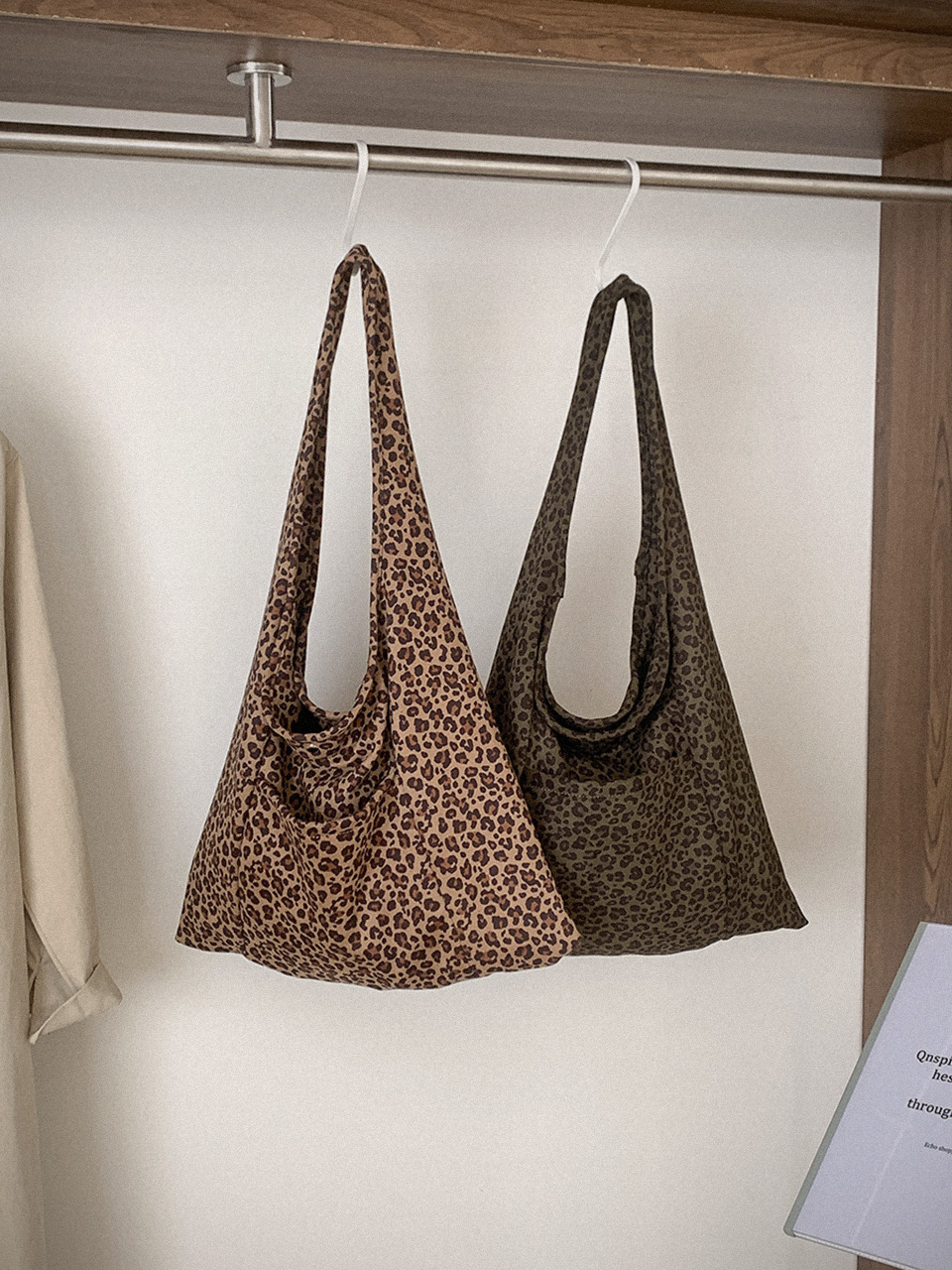 Leopard print suede eco bag/tote bag
