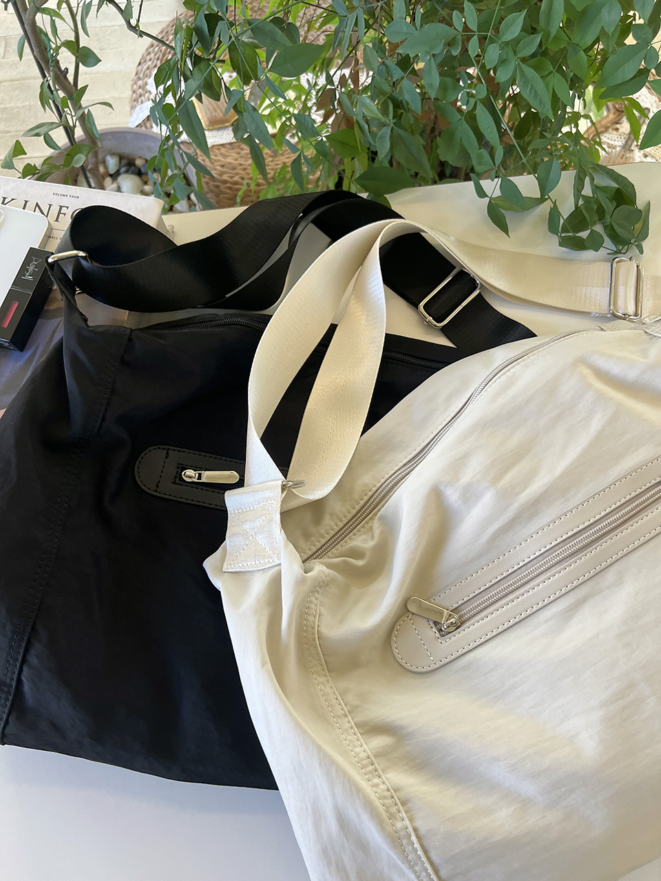 Nylon Zipper Big Cloth Eco Bag (4 colors)