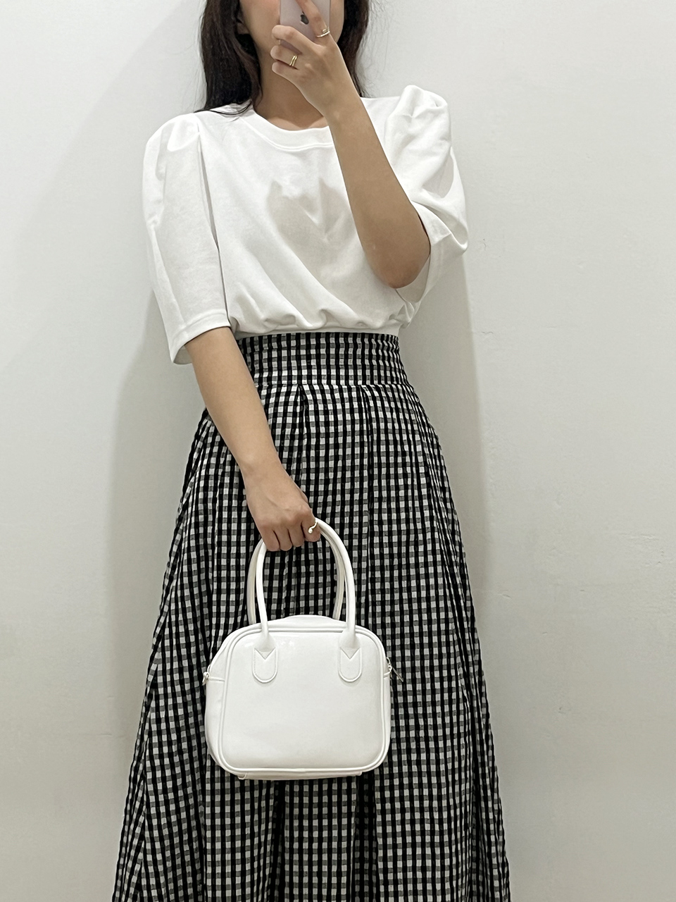 Tammy Square Silver 2-Way Tote Bag