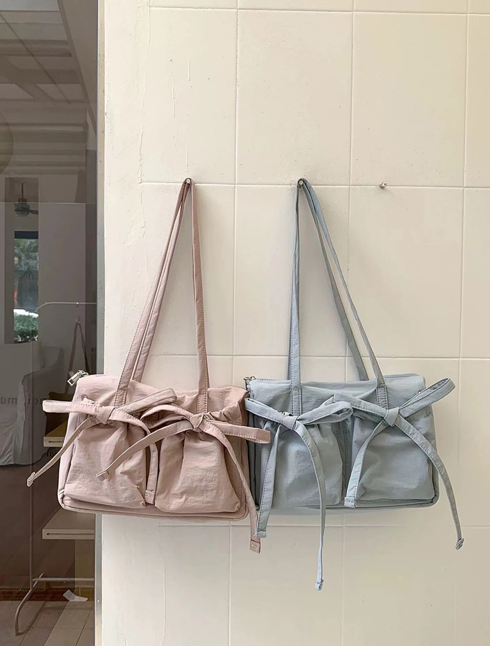 Ribbon Ballet Core Pocket Nylon Shoulder Bag (4 colors)