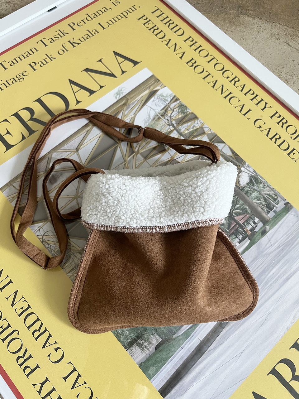Fluffy fur suede mini bag