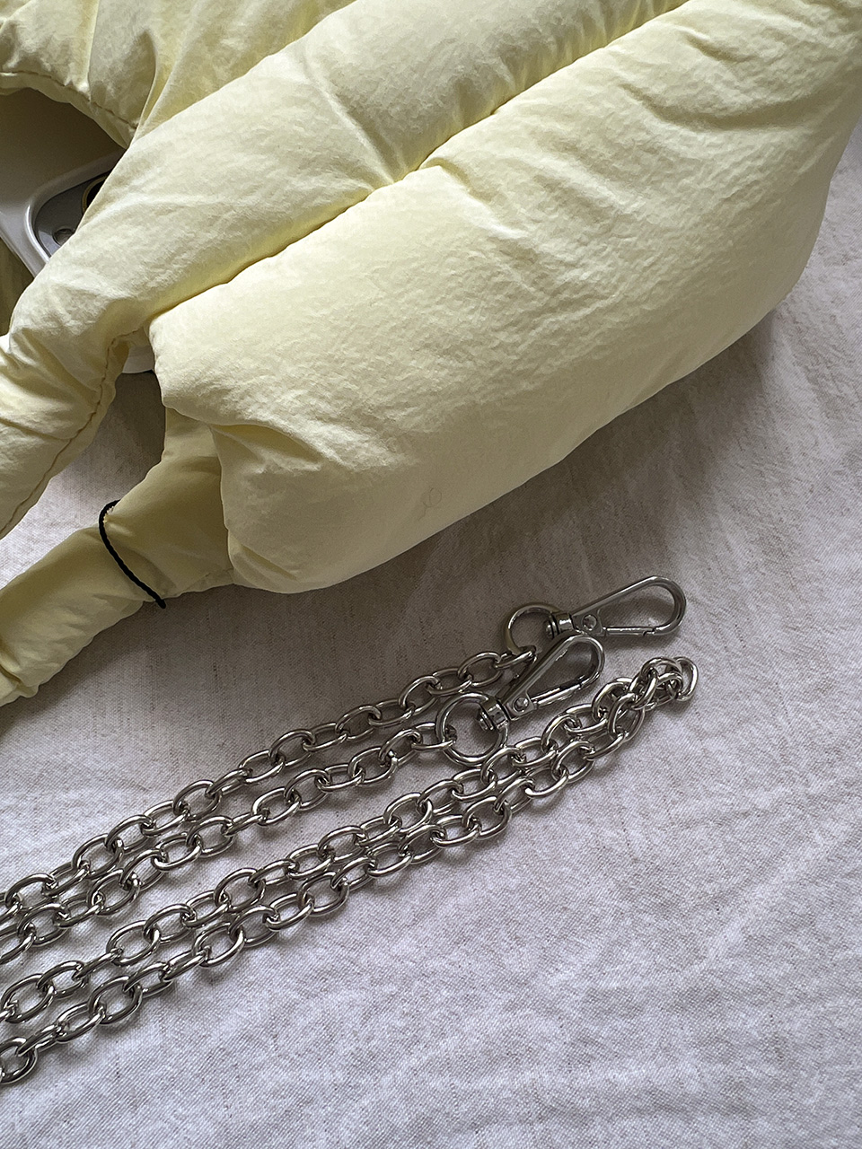 Nylon quilted chain mini tote bag