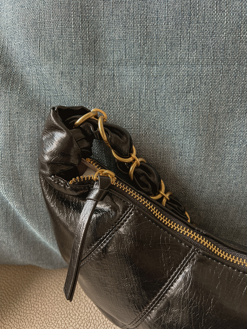 Sorbet Leather Pastel Hobo Shoulder Bag