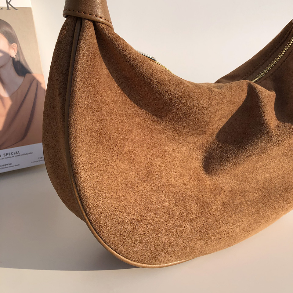 Suede shoulder bag