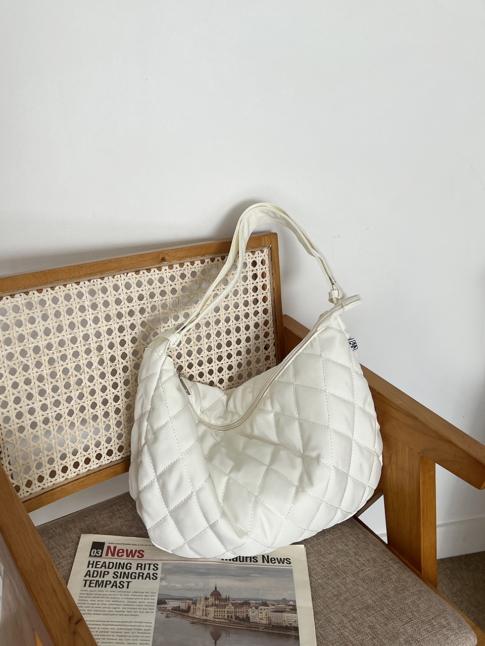 Quilted Down Shoulder Bag (4 colors)