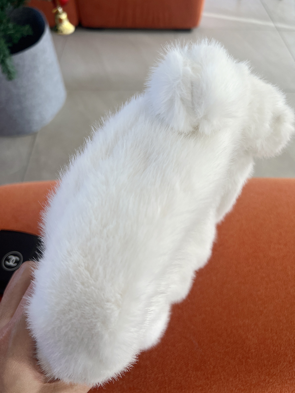 Suwanee Ribbon Fur Shirring Mini Tote Bag