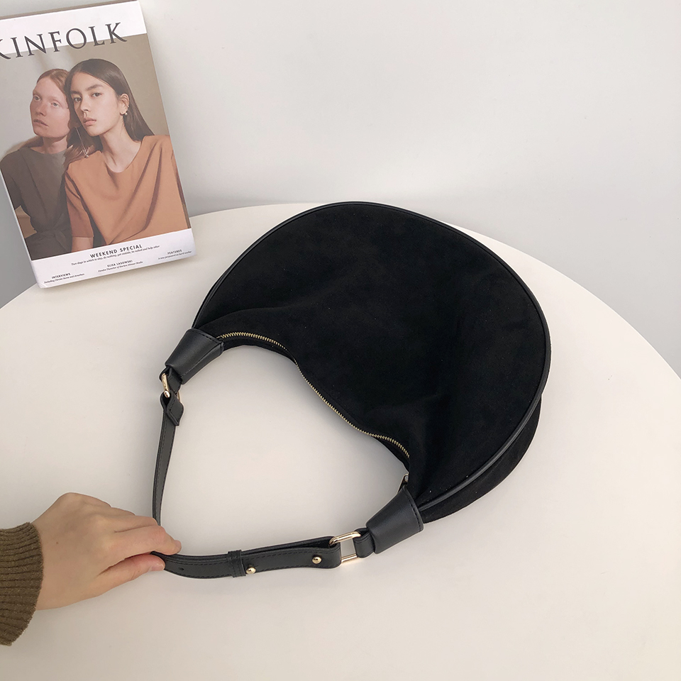 Suede shoulder bag