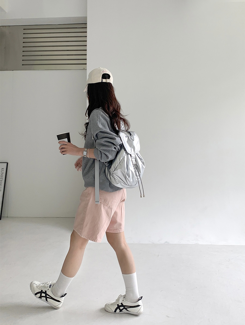 Metal buckle side zip-up nylon backpack (2 colors)