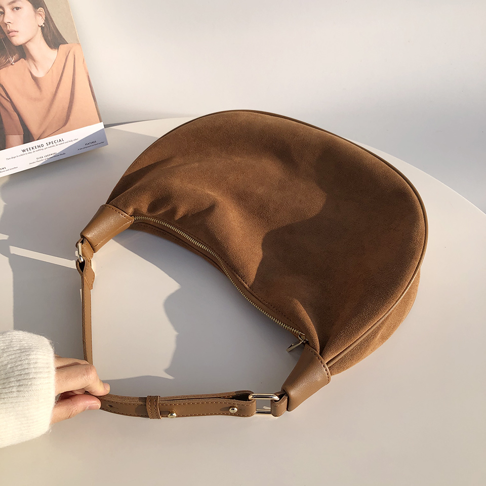 Suede shoulder bag
