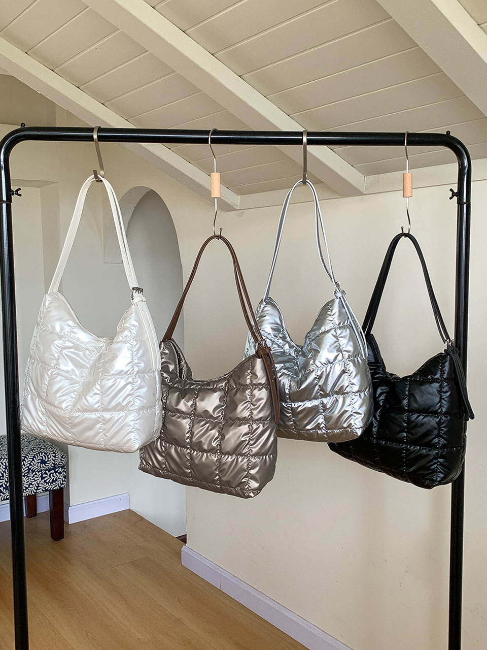 Albee Glossy Square Shoulder Bag