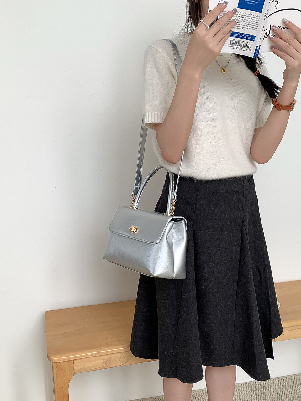 Square buckle tote bag (6 colors)