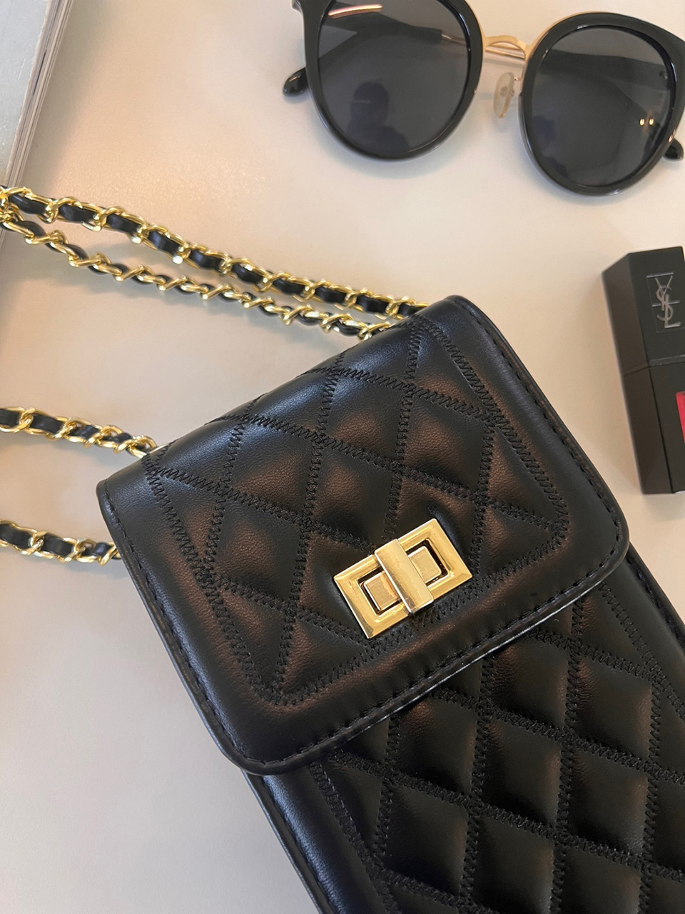 Lotia Quilted Square Chain Mini Shoulder Bag (2 colors)