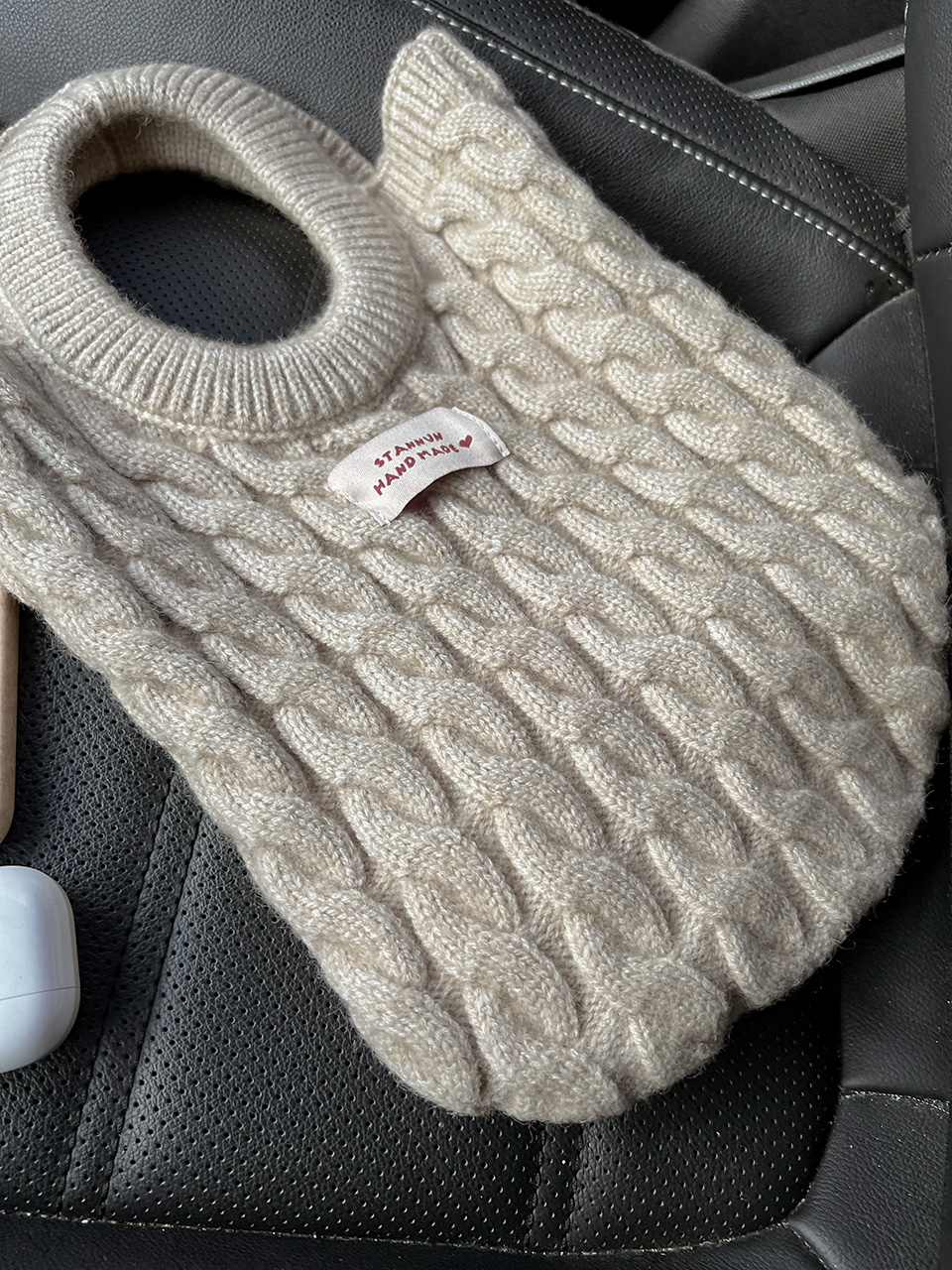 Knit twist crochet mini tote bag