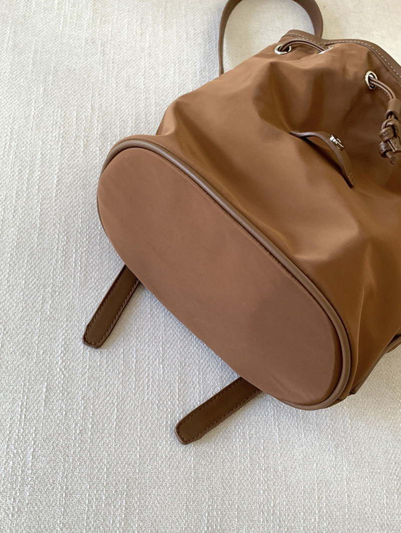Buckle Faux Leather Nylon Mini Backpack (4 colors)