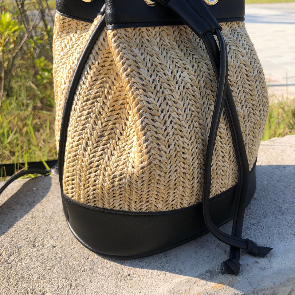 Rattan Mini Bucket Bag / Cross Bucket Bag (3 colors)
