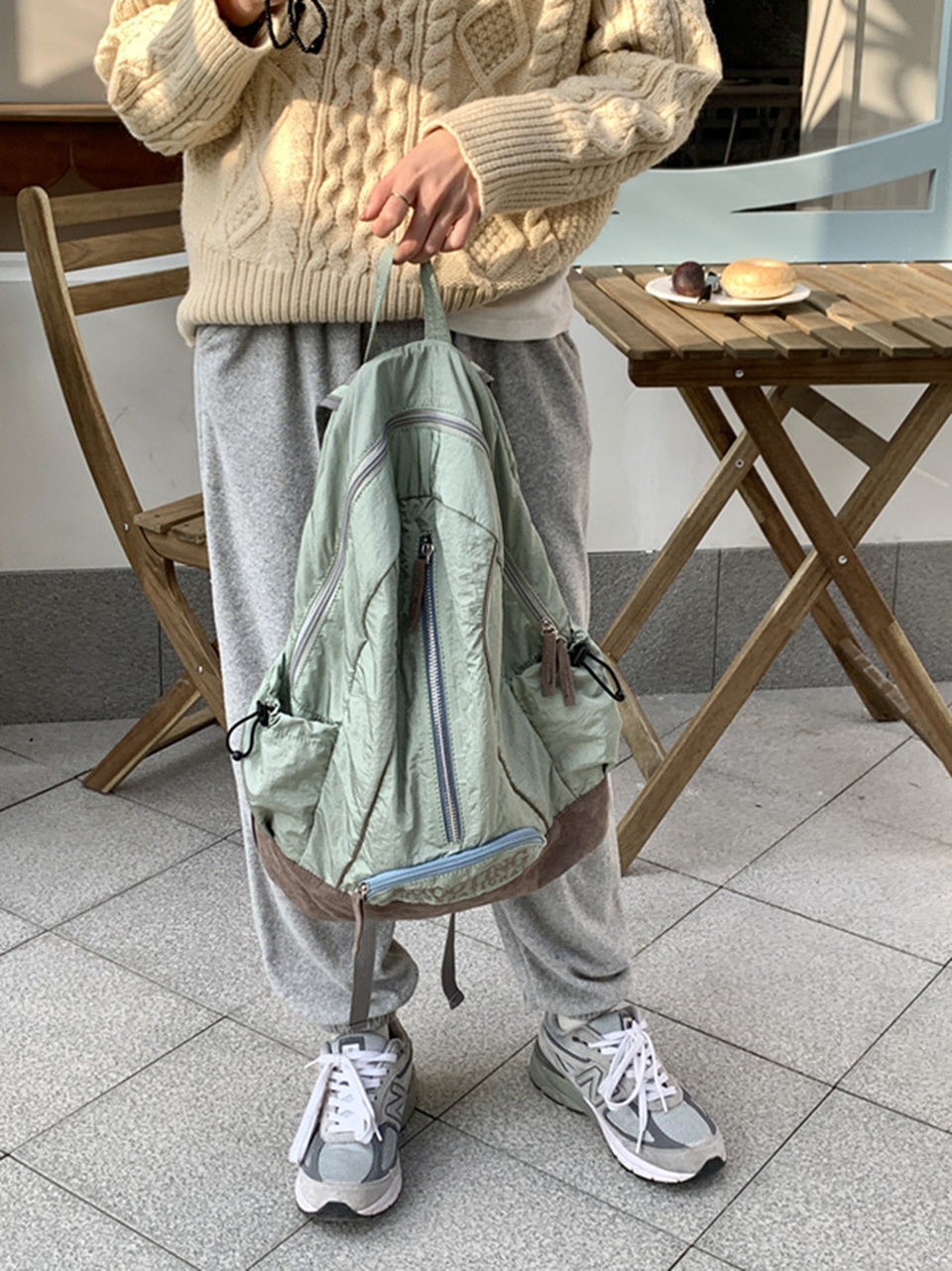 Shooting Embroidered String Pocket Nylon Backpack