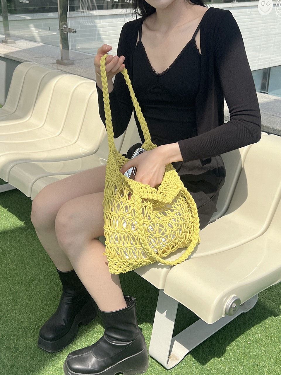 Knitted mesh shoulder bag (5 colors)