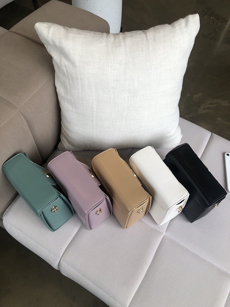 Face Shirring Mini Square Chain Crossbody Bag